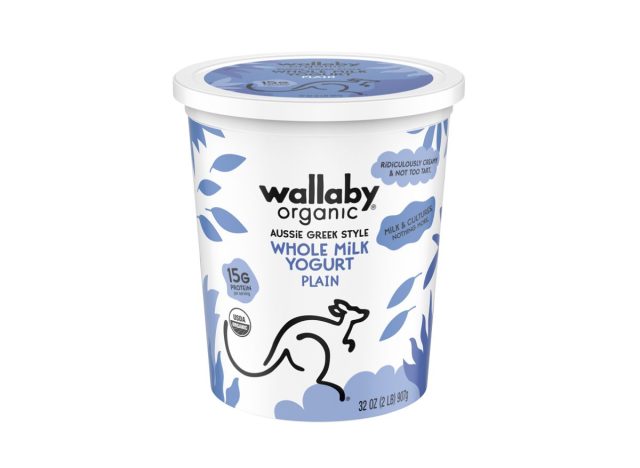 carton of Wallaby yogurt on a white background