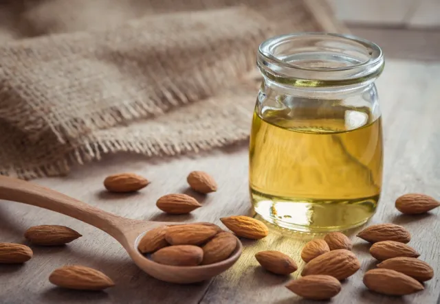 almond oil and loose almonds