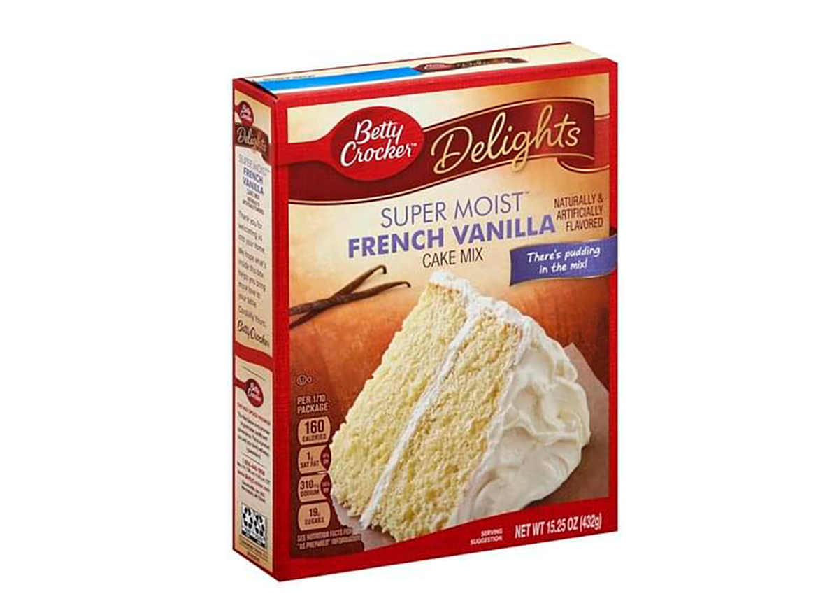box of betty crocker french vanilla cake mix