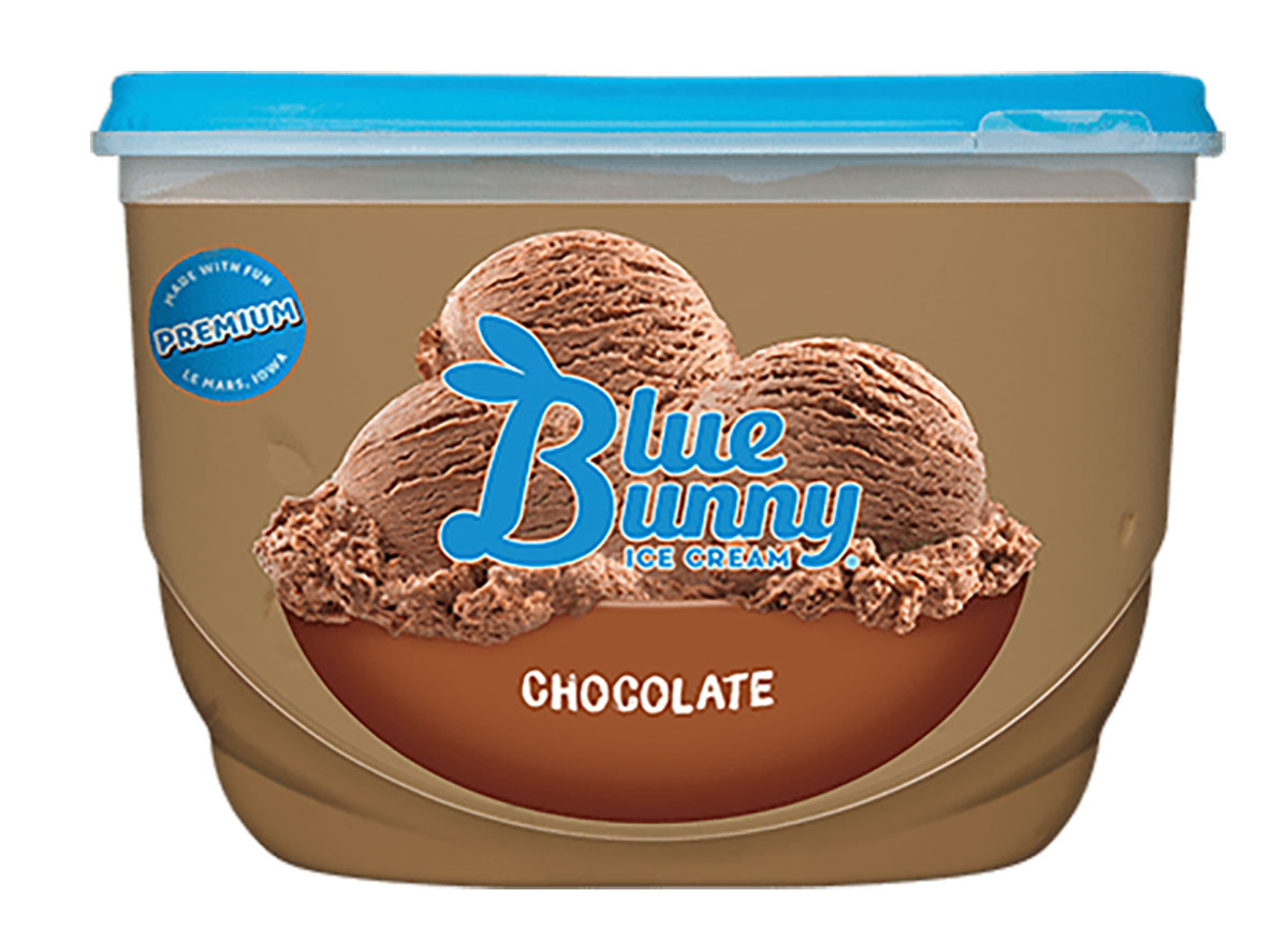 tub of blue bunny chocolate ice cream