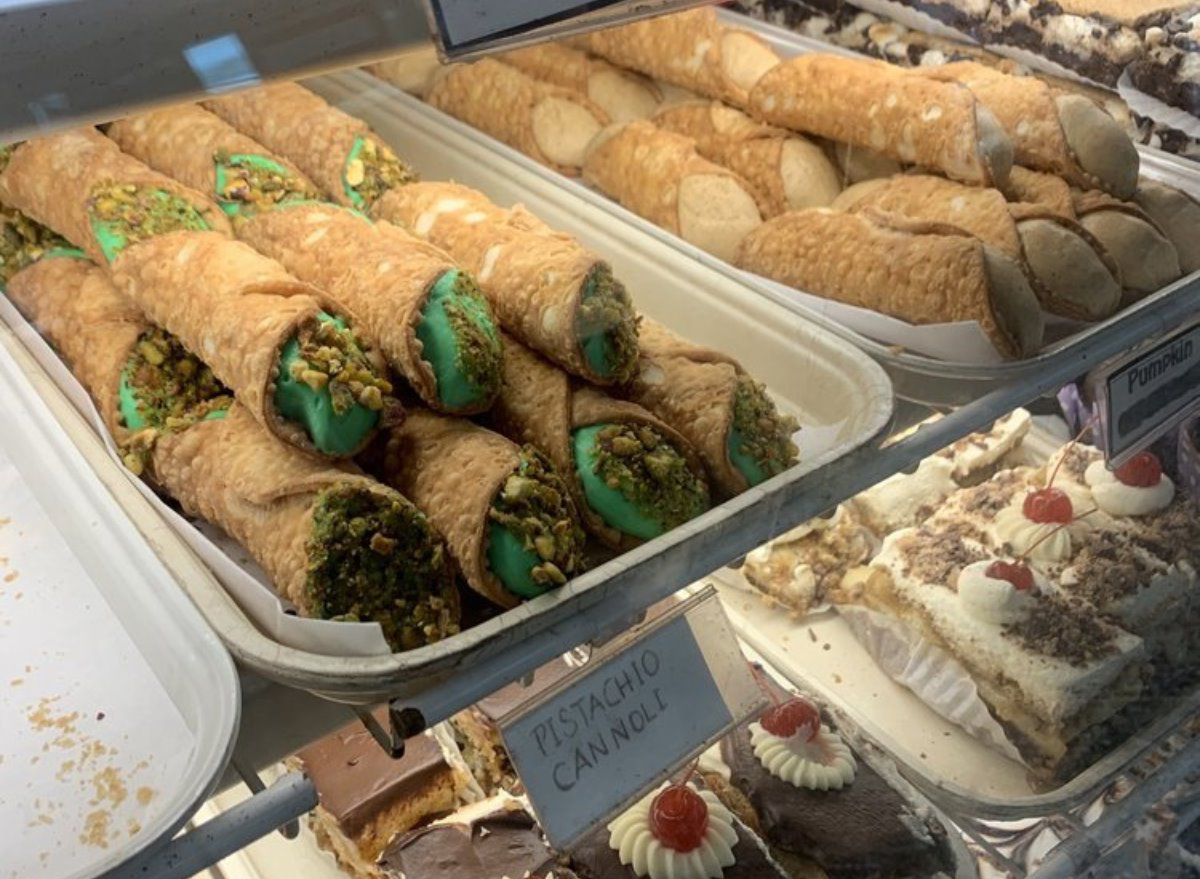 glass case of cannolis