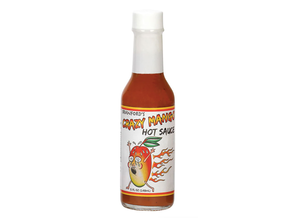 bottle of branfords crazy mango hot sauce