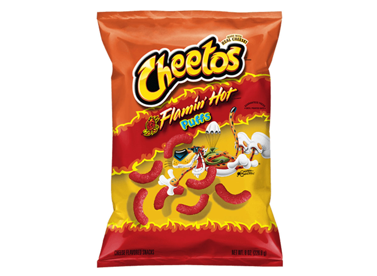 cheetos flamin hot puffs
