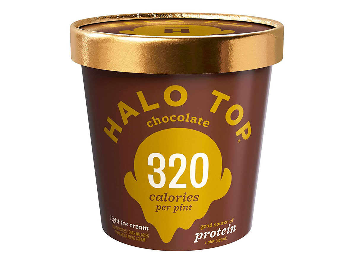 pint of chocolate halo top ice cream