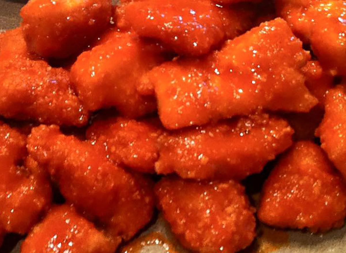 closeup of buffalo wings