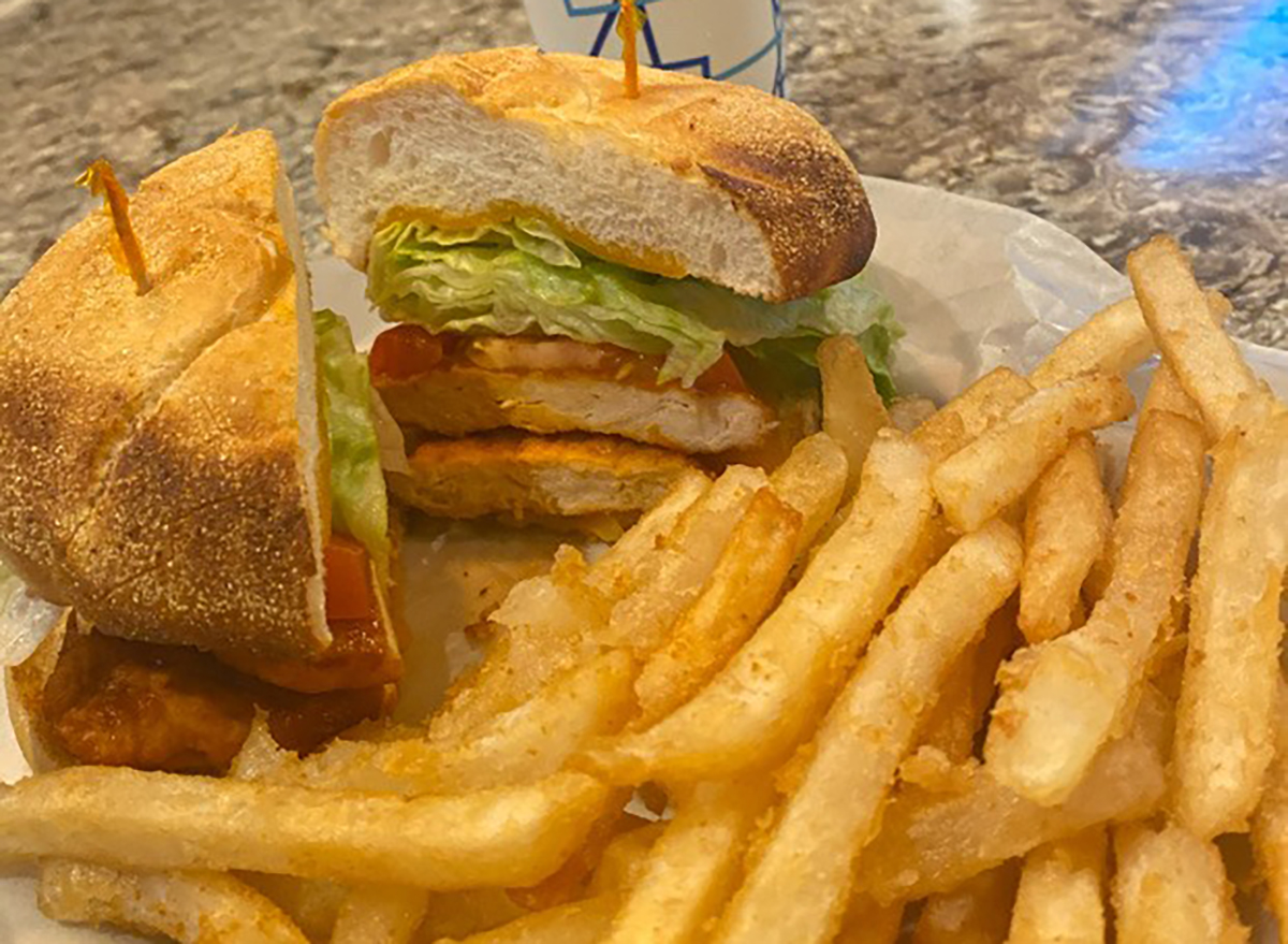 sandwich and fries