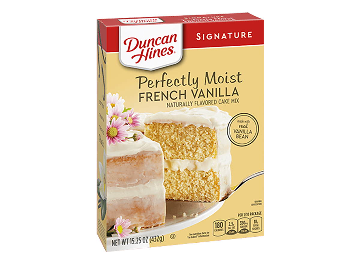 box of duncan hines french vanilla cake mix