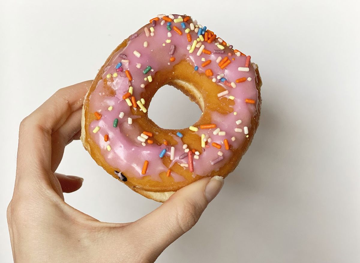 dunkin strawberry frosted donut