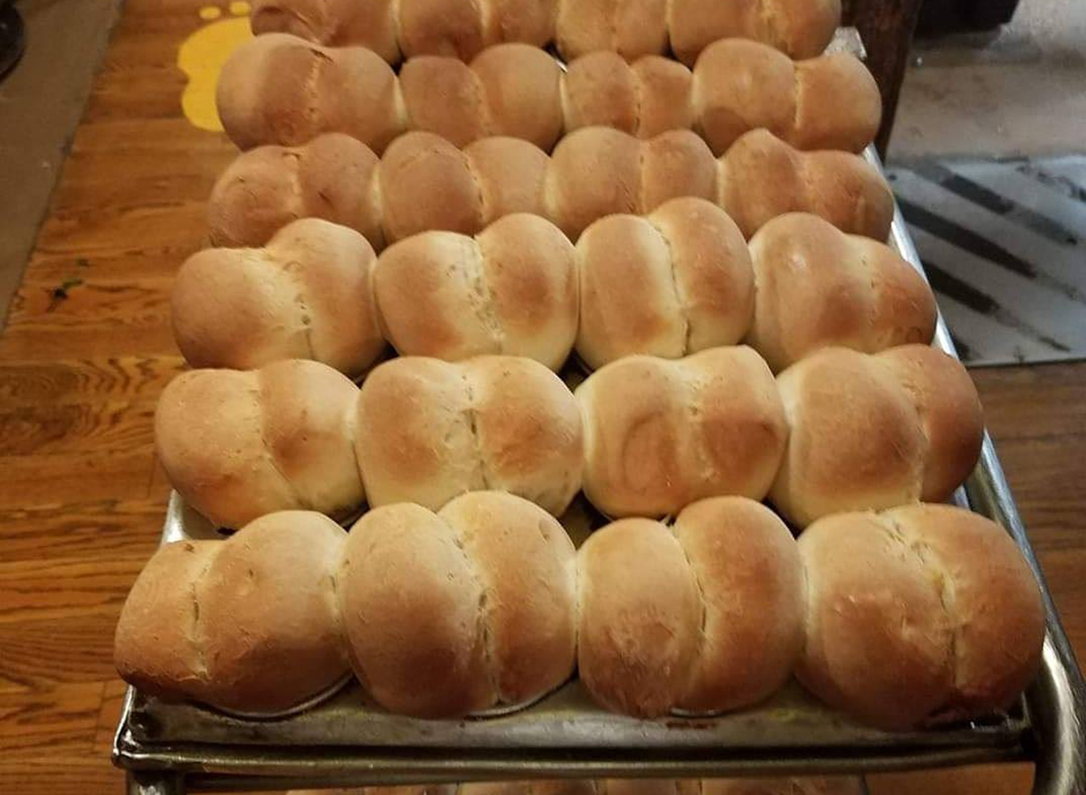 yeast rolls on baking rack