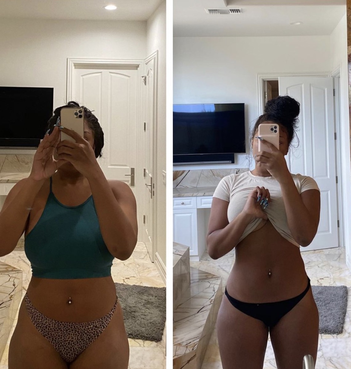 megan thee stallion side by side weight loss photos