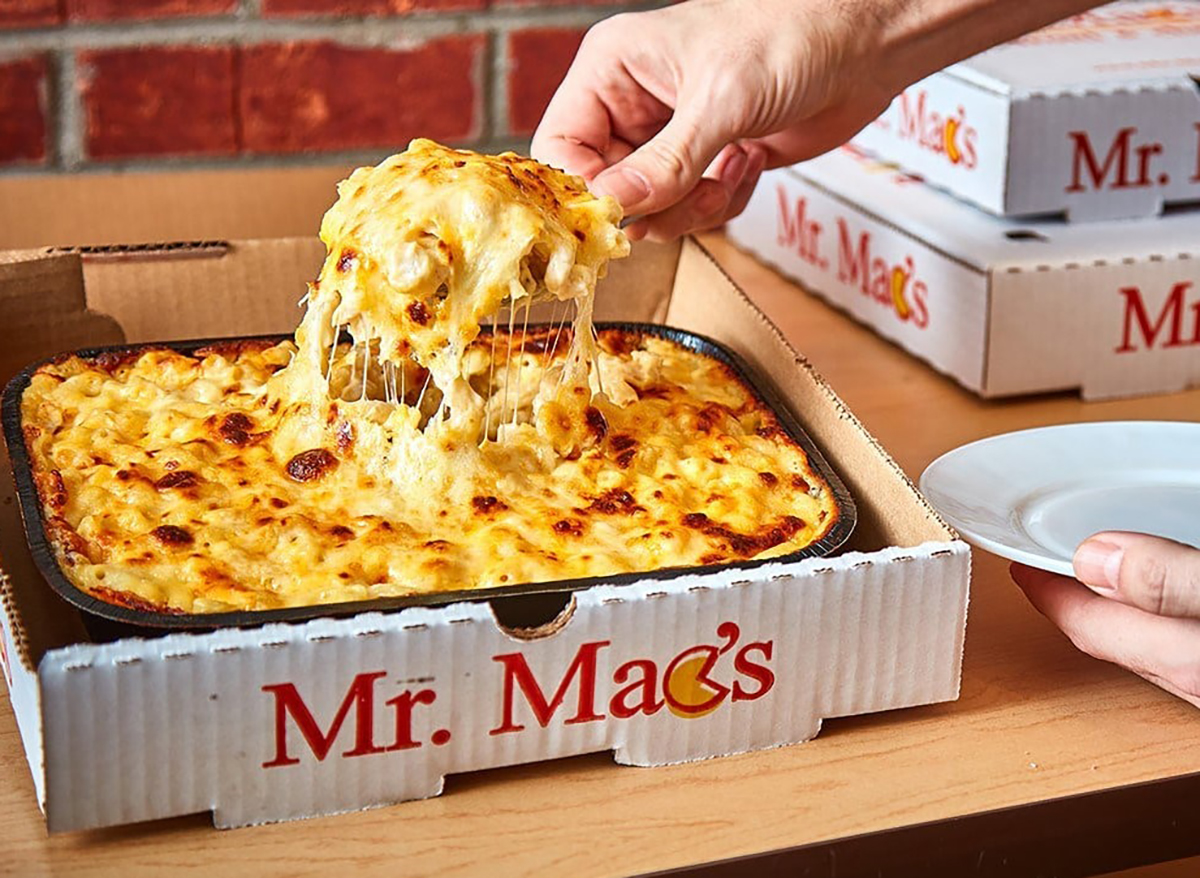 box of takeout mac and cheese