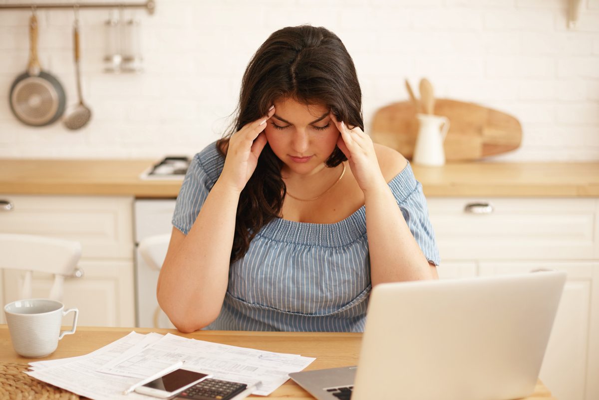 woman stressed with work