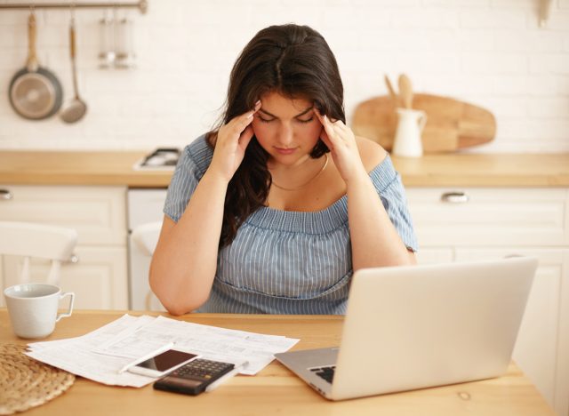 woman stressed with work