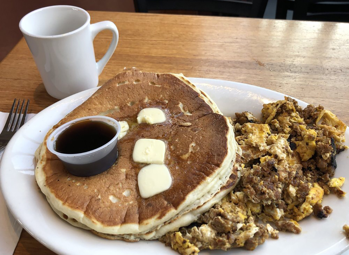 pancakes with scrambled eggs