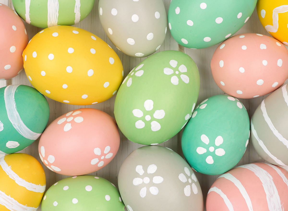pastel decorated easter eggs