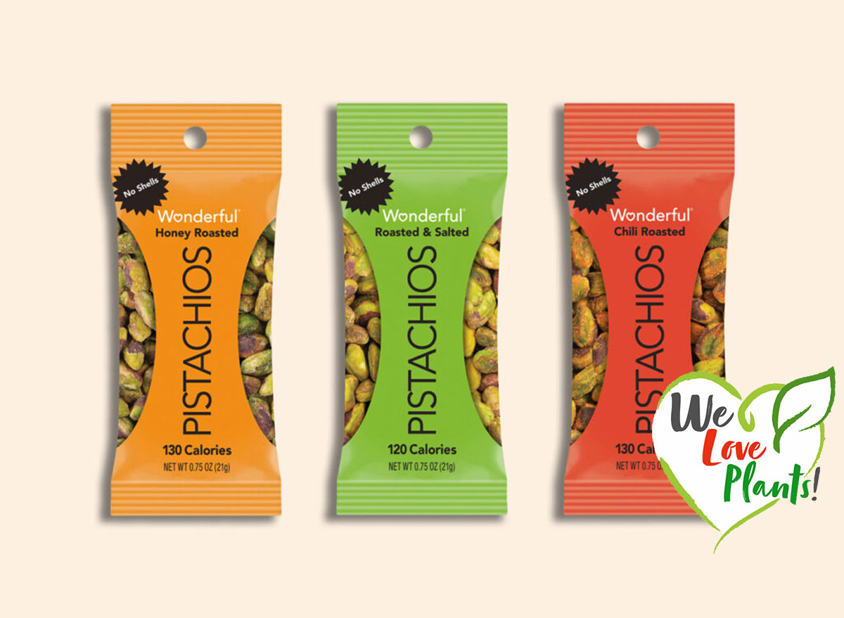 Packages of different wonderful pistachios