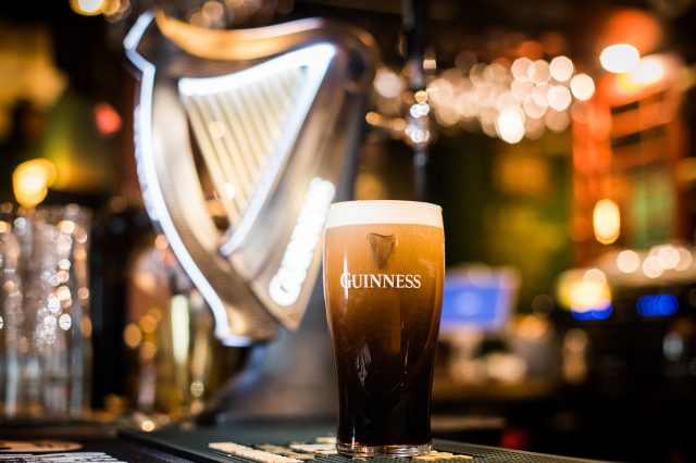 Guinness beer on a pub's counter