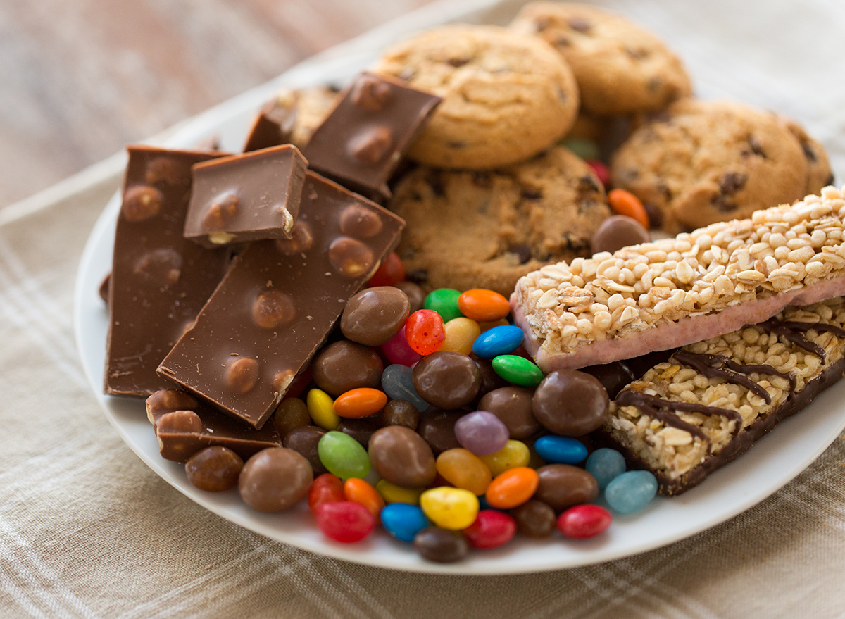 sugary snacks on a white plate