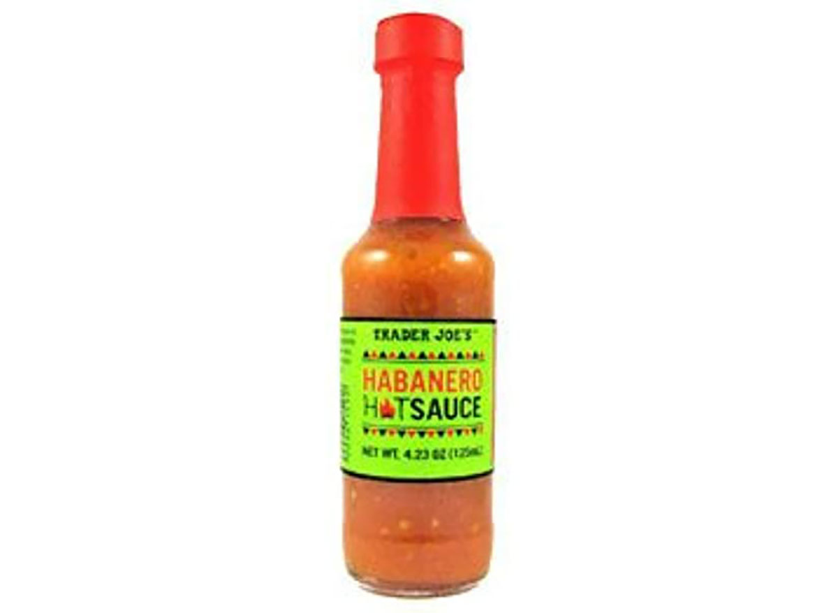 bottle of trader joes habanero hot sauce