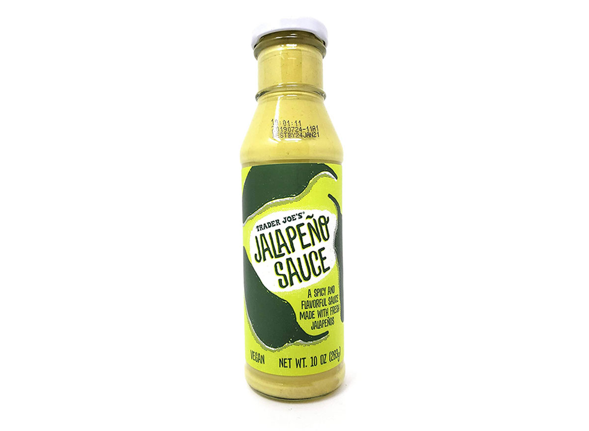 bottle of jalapeno sauce from trader joes