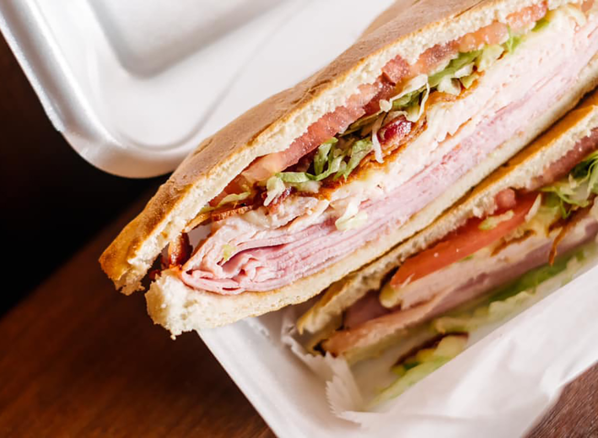 cuban sandwich in to go container