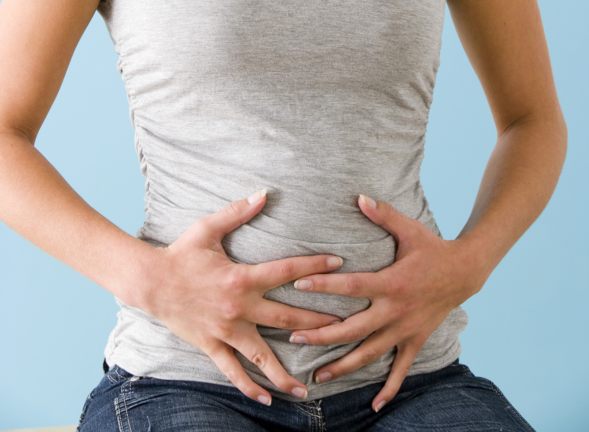 woman bloated stomach