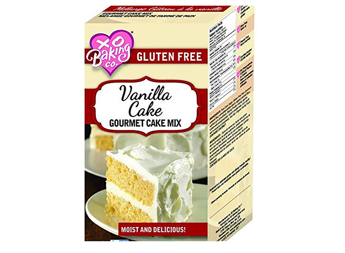 box of xo baking co vanilla cake mix