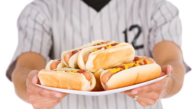 baseball, hot dogs