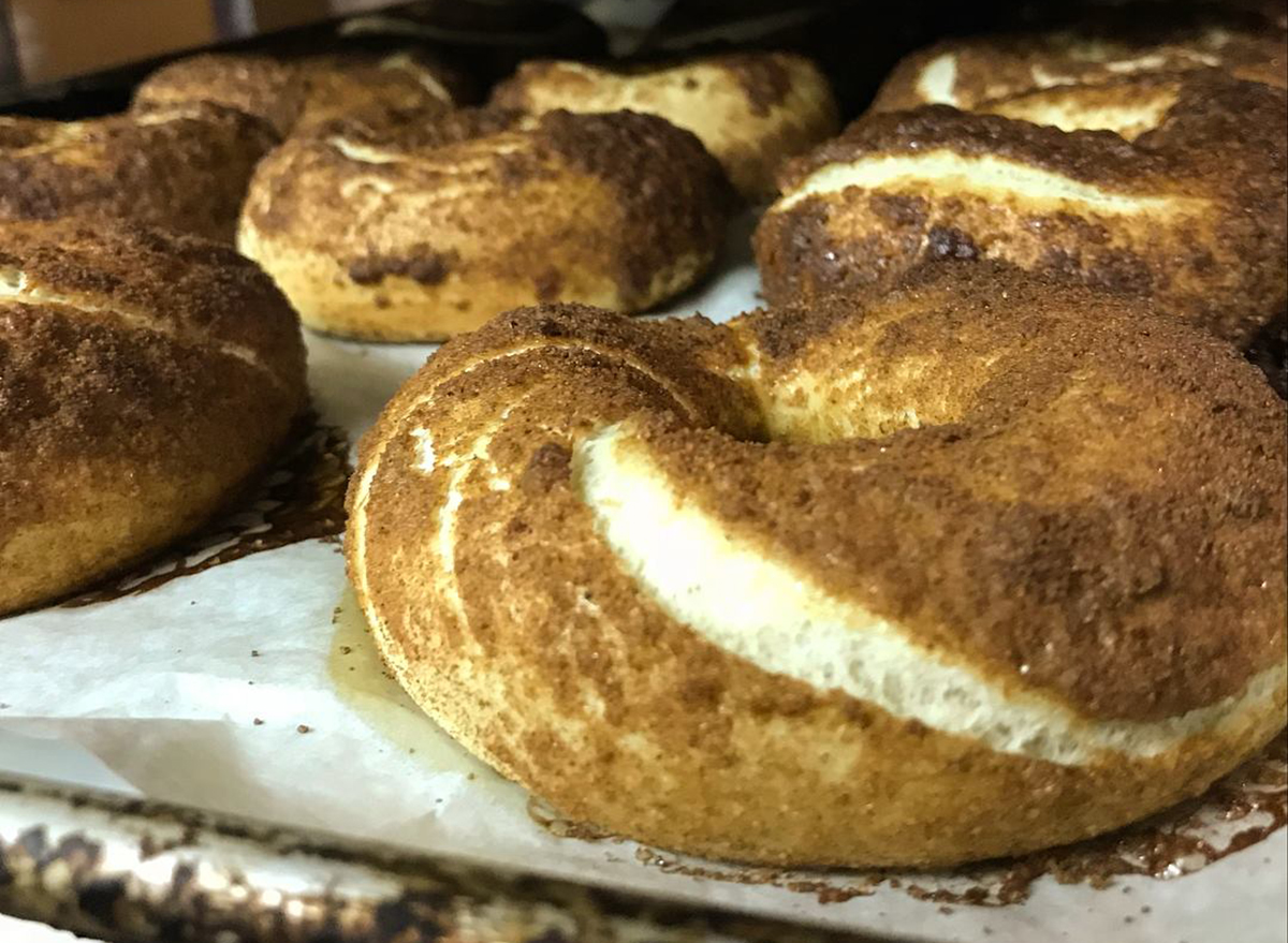 bagels in display case