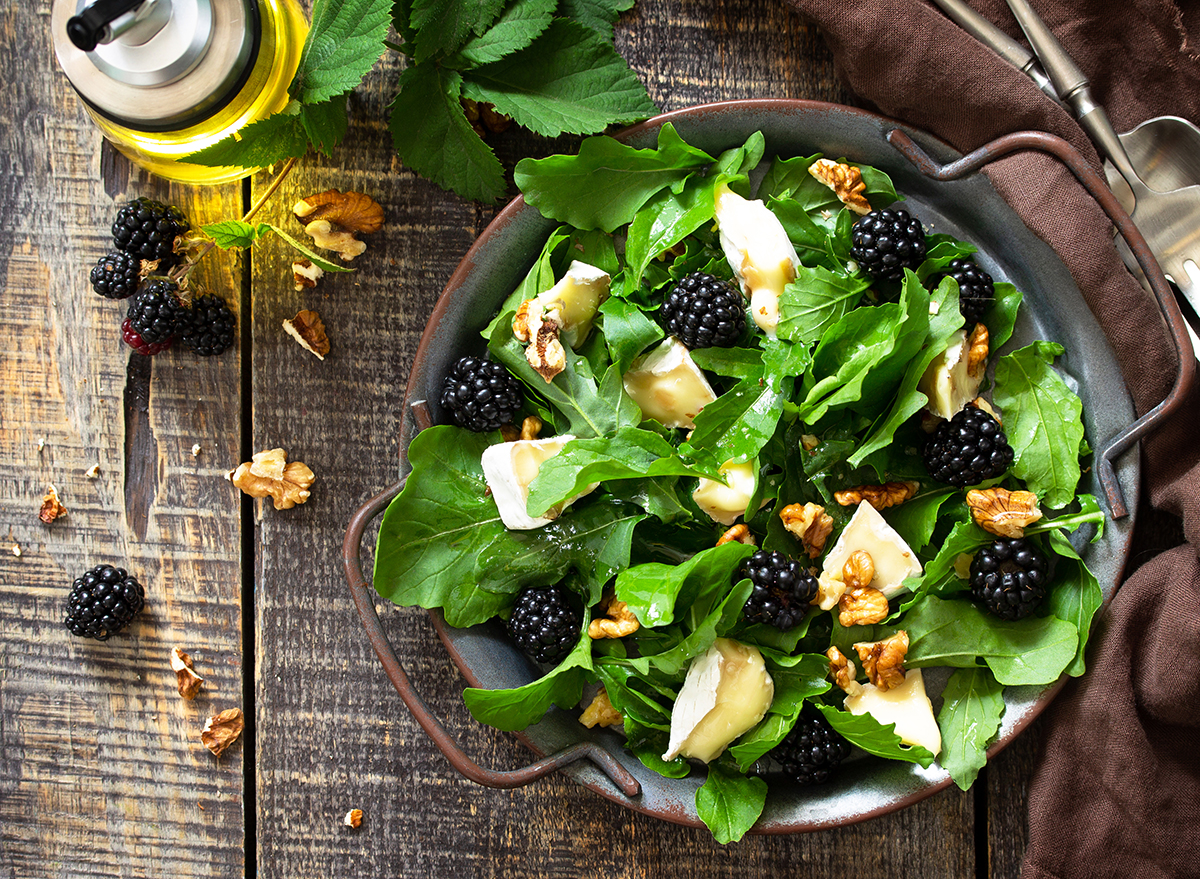 brie salad with fresh blackberries