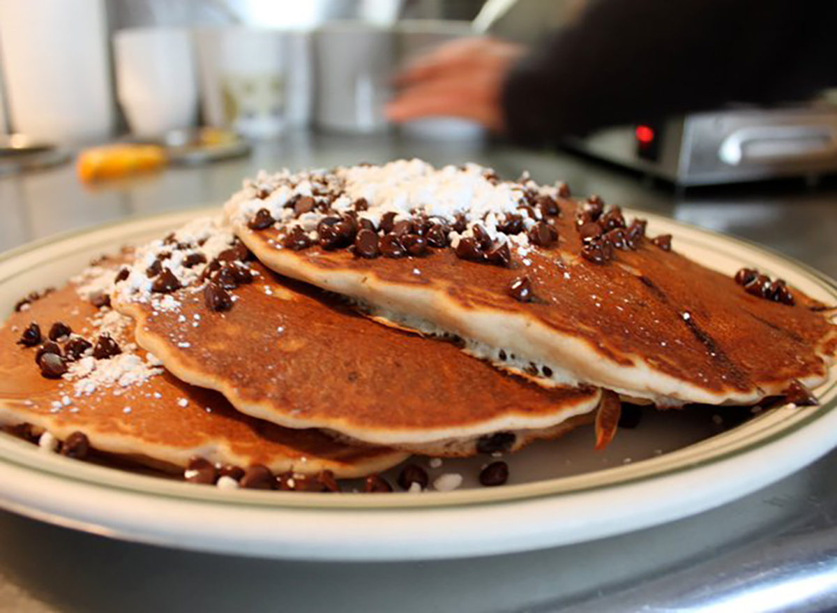 stack of chocolate chip pancakes