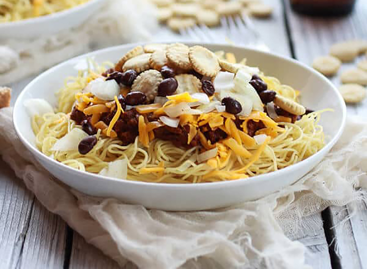 bowl of cincinnati chicken chili