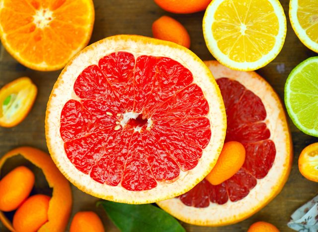 citrus fruit on table