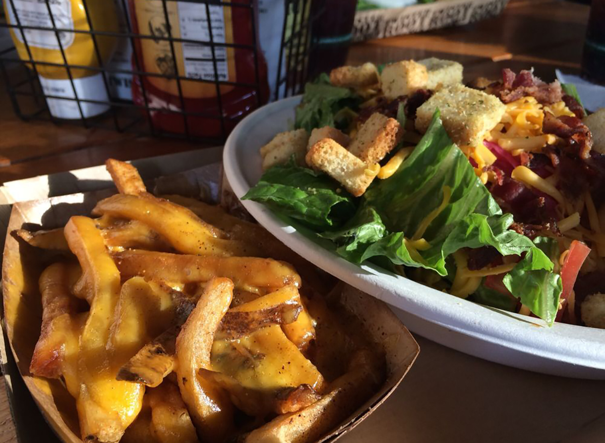 house salad with fries