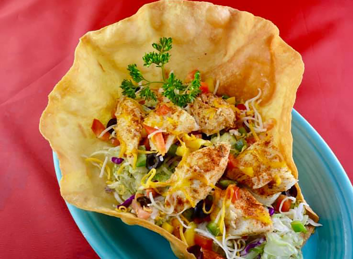 taco salad made with halibut