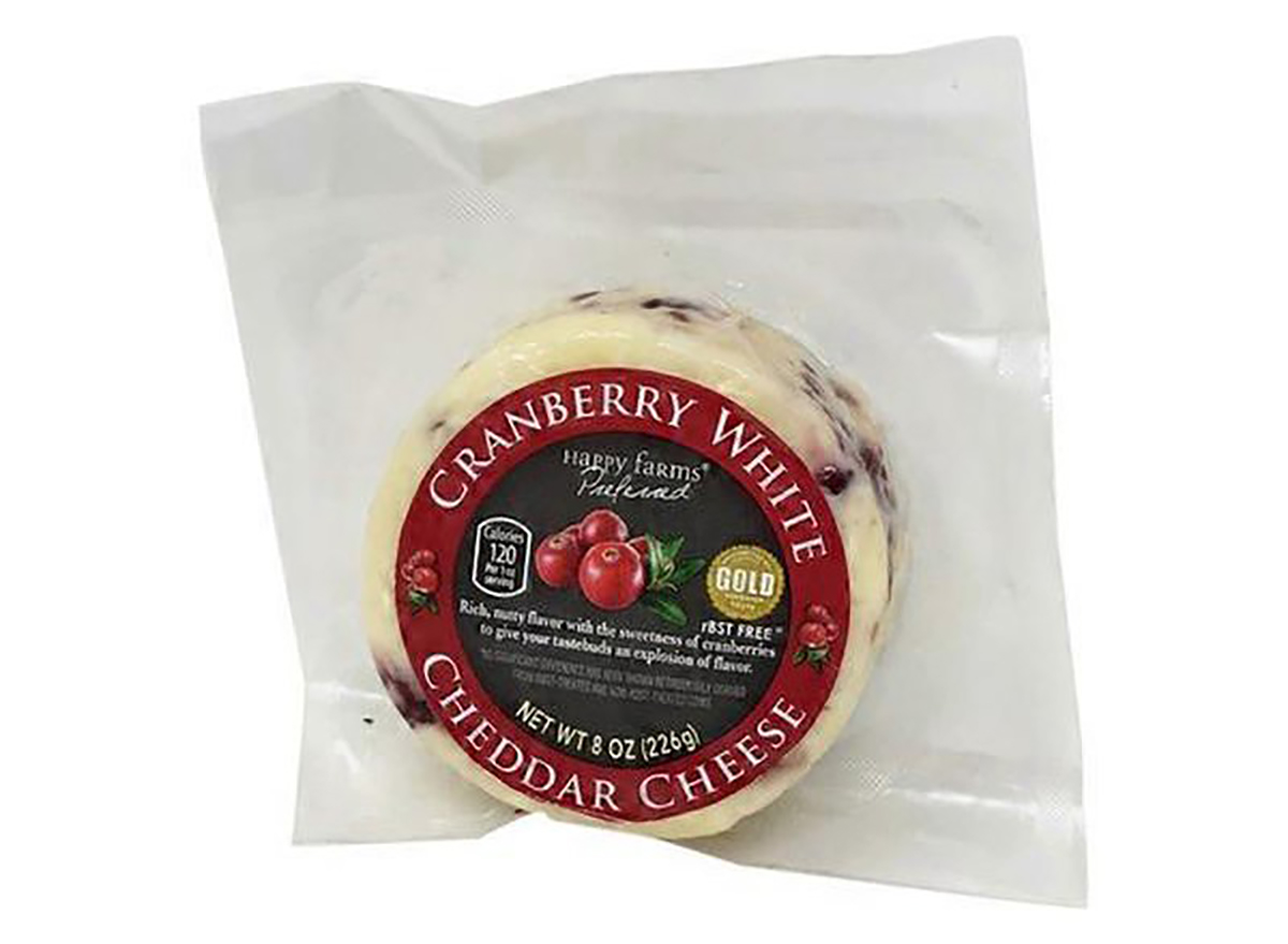 wheel of happy farms cranberry white cheddar cheese