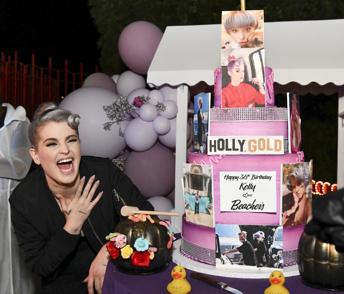 kelly osbourne smiling at her birthday party