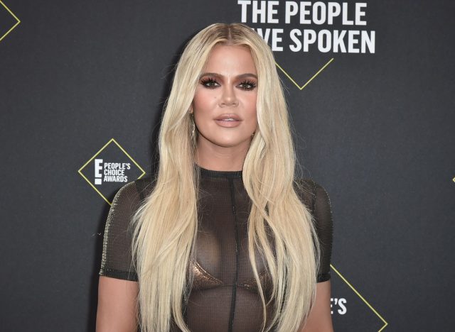 khloe kardashian in black sheer top