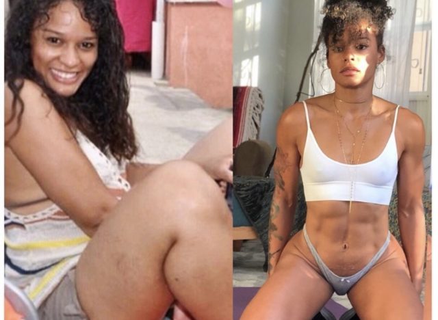 melissa alcantara in side by side photo in which she is very fit on the righthand side