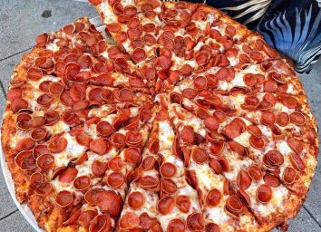 mountain mikes mountain size pizza