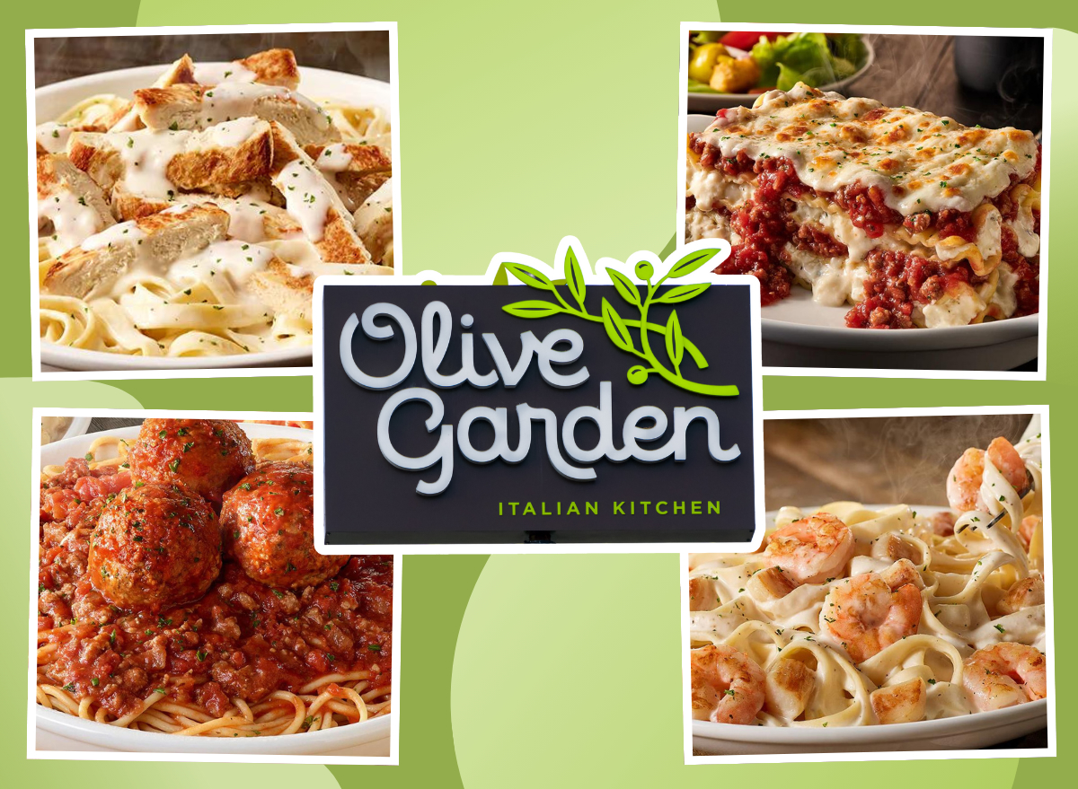 collage of pasta dishes at olive garden