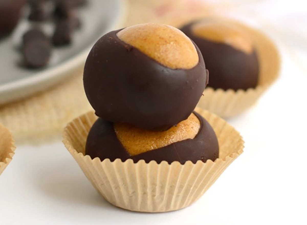 two homemade buckeyes