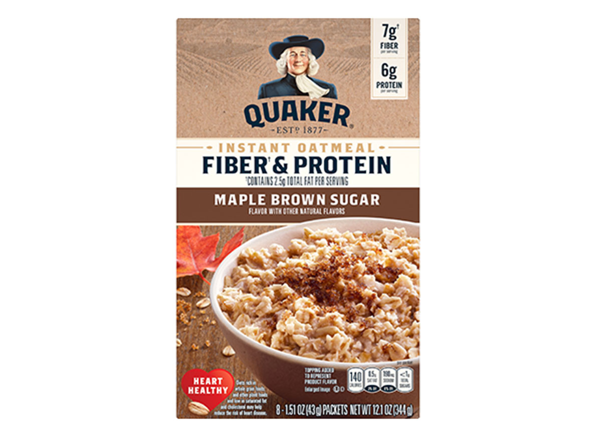 https://www.eatthis.com/wp-content/uploads/sites/4/2021/04/quaker-fiber-protein-maple-brown-sugar-oatmeal.jpg