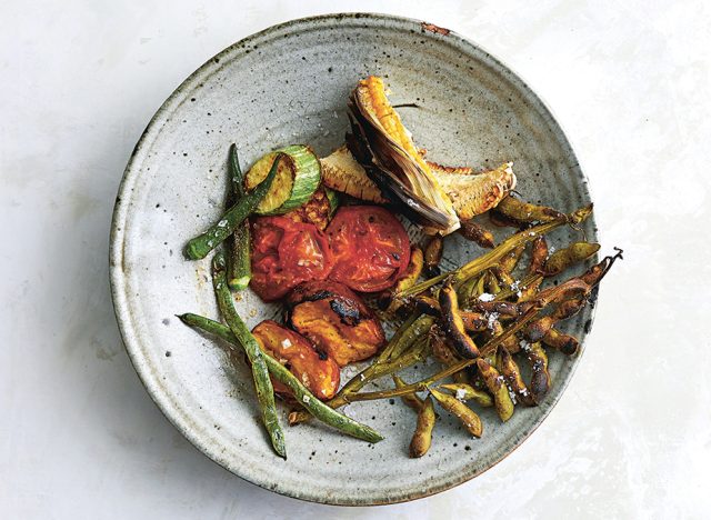 roasted summer vegetables on a plate