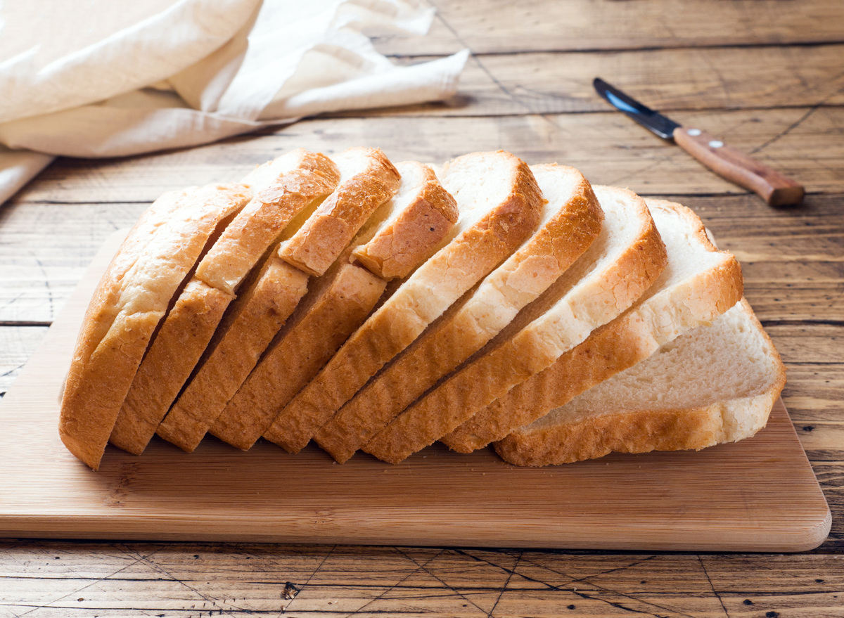 Sliced white bread loaf