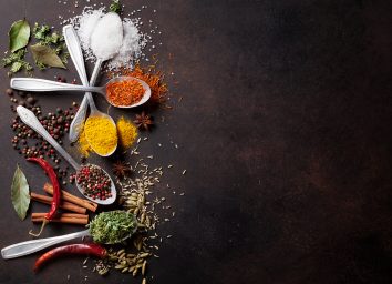 spices on metal spoons