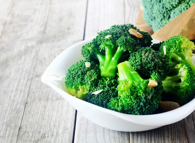 steamed broccoli in bowl, concept of tips to keep the weight off for good