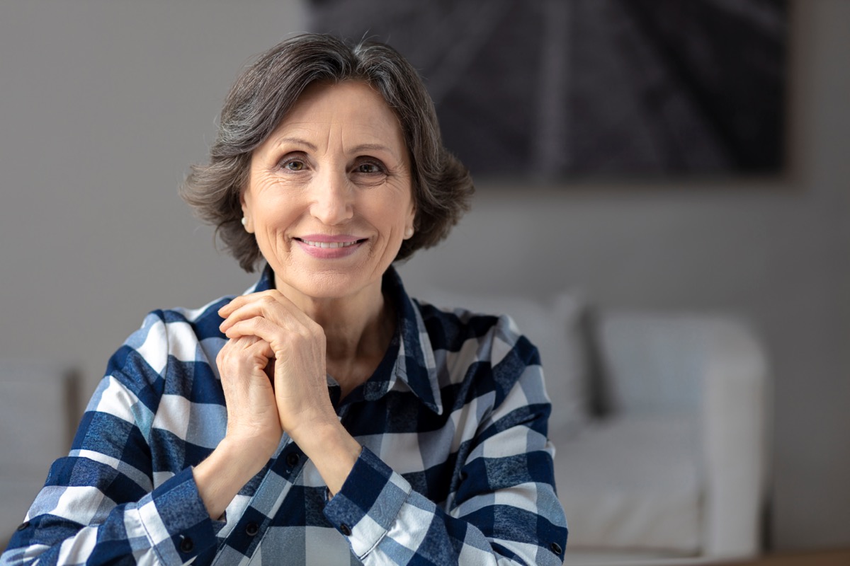 Mature woman happy smile