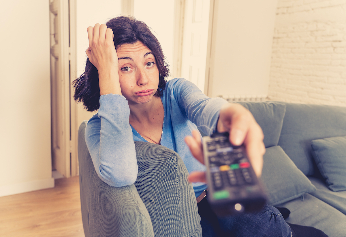 woman watching TV