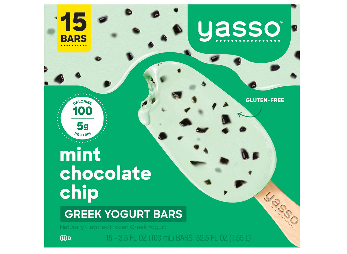 yasso mint chocolate chip bars